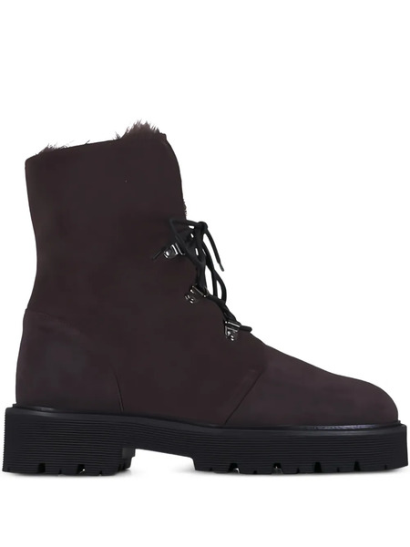  Aquatalia Faux-fur-lining Lace-up Boots - Brown 