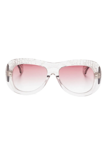  Aquazzura Bella 41 Textured-frame Sunglasses - Grey 