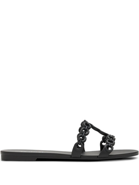  Aquazzura Infinity Chain Flat Sandals - Black 