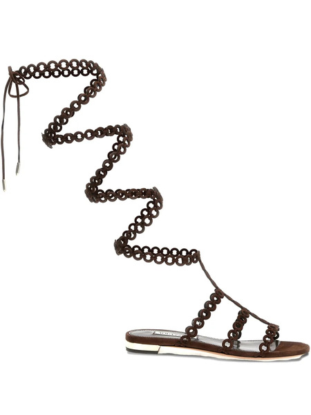 Aquazzura Infinity Chain Gladiator Sandals - Brown 