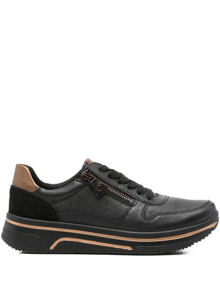  Ara Sapporo Leather Zip-detail Sneakers - Black 