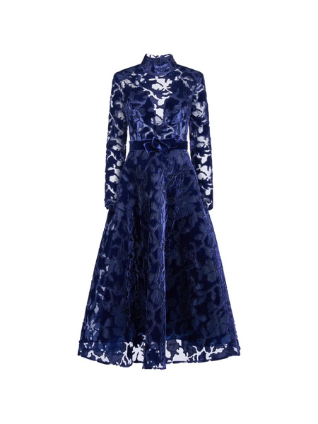  Araftu Bow Appliqué Dress - Blue 