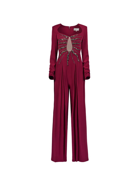  Araftu Embellished Cutout Jumpsuit - Red 