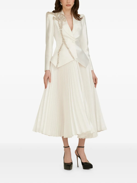  Araftu Embellished Pleated-skirt Suit - White 