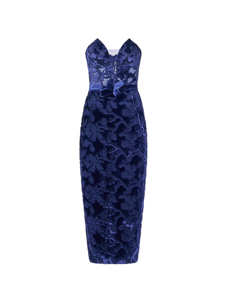  Araftu Floral Bow Dress - Blue 