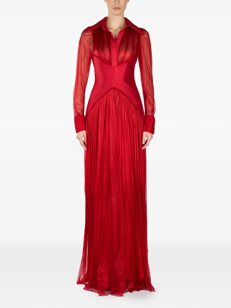  Araftu Pleated Maxi Dress - Red 