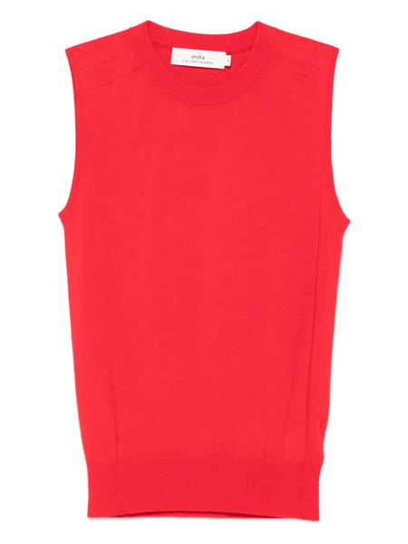  Arch4 Alessandra Round-neck Sleeveless Top - Red 