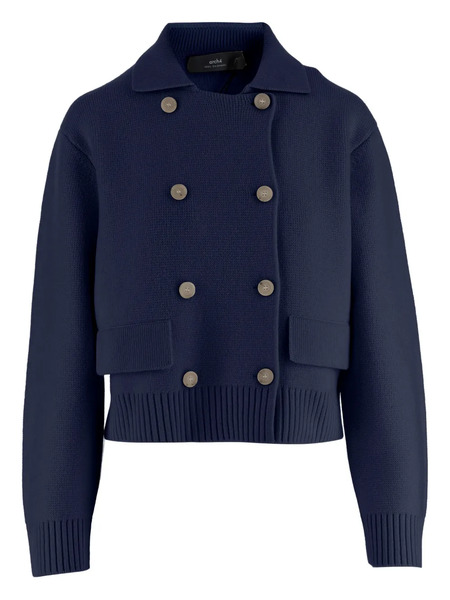  Arch4 Double-breasted Cashmere Knit Jacket - Blue 