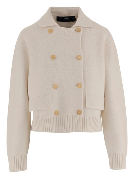  Arch4 Double-breasted Ribbed Knit Jacket - Neutrals 