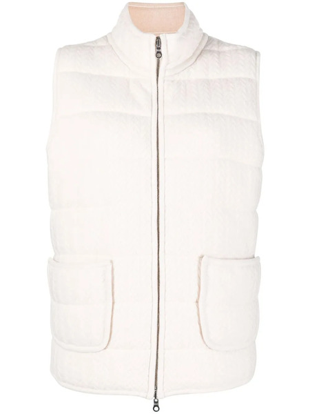  Arch4 Textured-knit Padded Gilet Jacket - Neutrals 