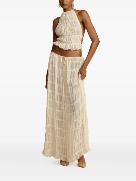  Arcina Ori Juliette Ruched Halterneck Top - Neutrals 