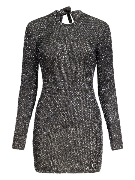  Area Crochet Mini Dress - Black 