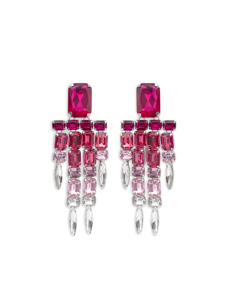  Area Crystal Chandelier Earrings - Pink 