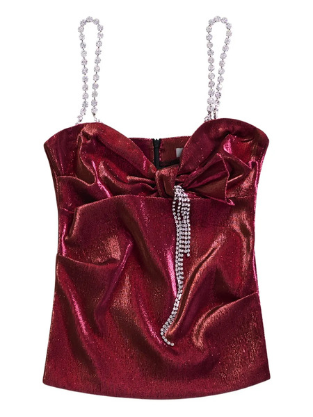  Area Crystal-embellished Bow Top - Pink 