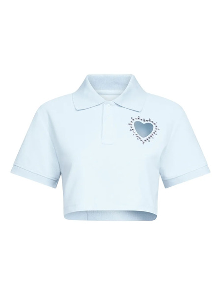  Area Crystal-embellished Cropped Polo - Blue 