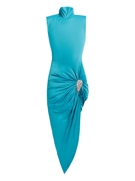  Area Crystal-embellished Draped Midi Dress - Blue 