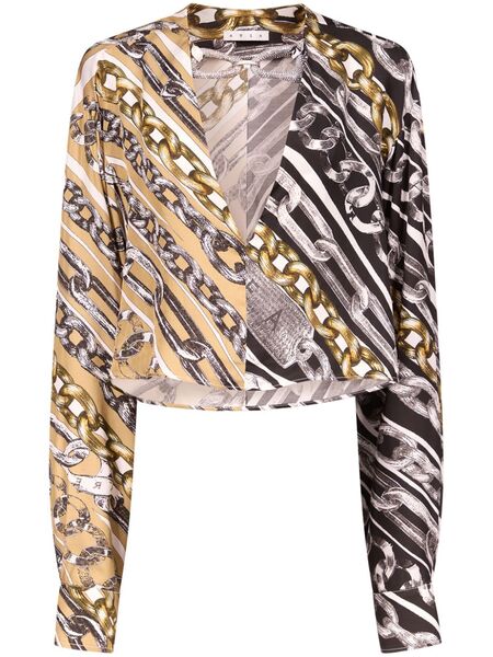  Area Crystal Link Blouse - Black 