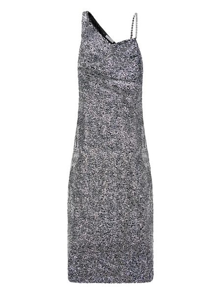  Area Crystal-strap Sequin Gown - Silver 