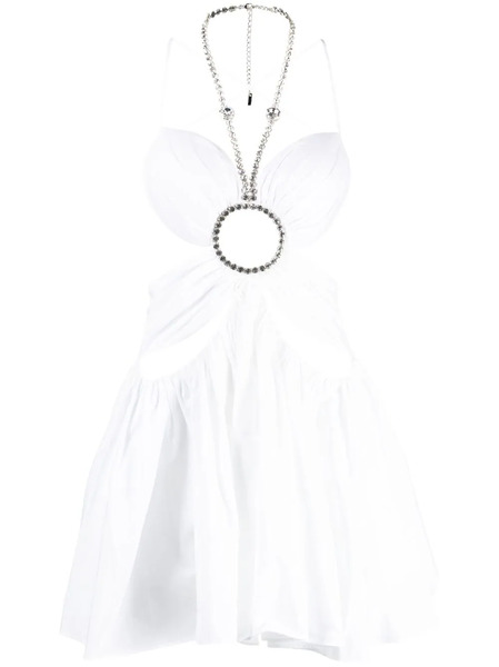  Area Cut-out Crystal-embellished Minidress - White 