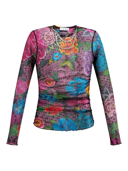 Area Floral-print Top - Pink 
