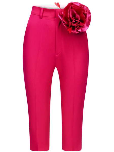  Area Flower-appliqué Tailored Shorts - Pink 