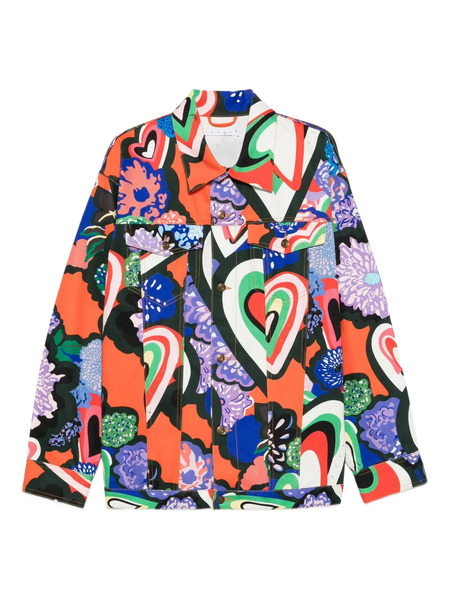  Area Graphic-print Denim Jacket - Orange 
