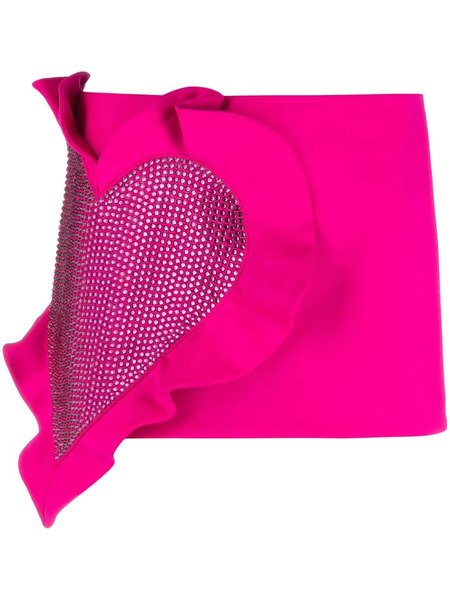  Area Heart Ruffle Mini Skirt - Pink 