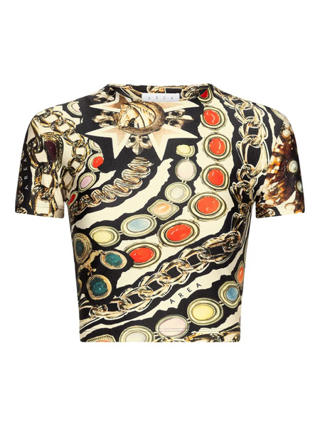  Area Printed Cropped T-shirt - Neutrals 