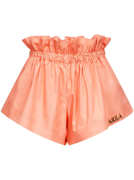  Area Ruffled-waist Track Shorts - Pink 