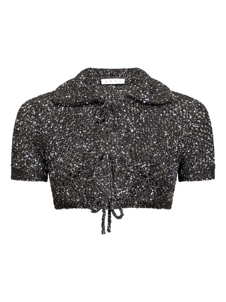  Area Sequin-embellished Cardigan - Black 