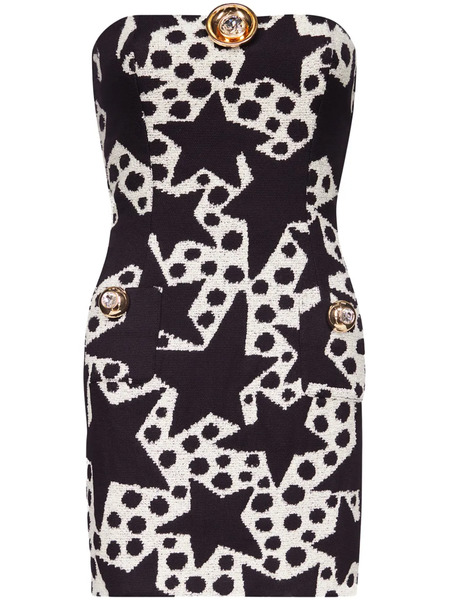  Area Star-print Jacquard Minidress - Black 
