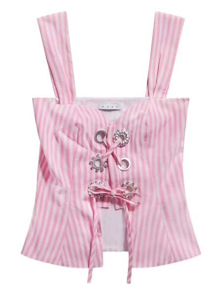  Area Striped Corset Top - Pink 
