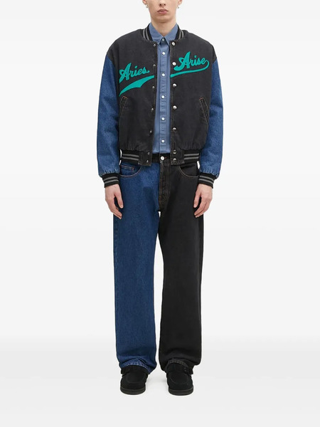  Aries Embroidered-logo Jeans - Black 