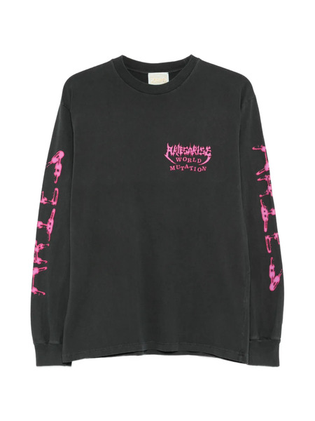  Aries Faded World Mutate Long-sleeve T-shirt - Black 