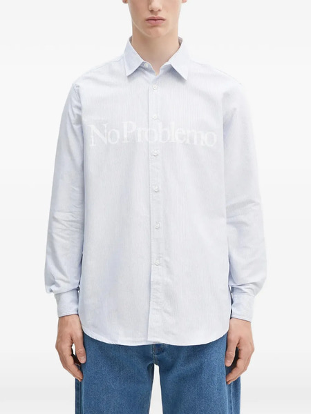  Aries Stripe-pattern Shirt - White 