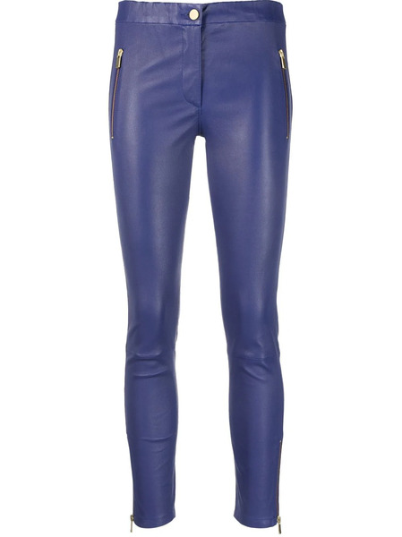  Arma Cropped Leather Leggings - Blue 