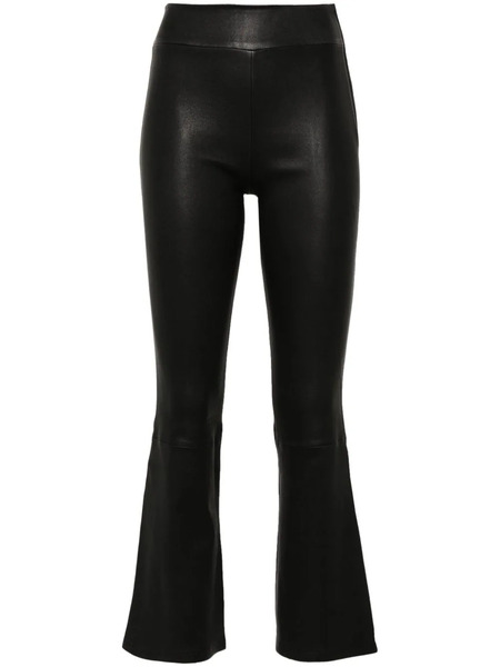  Arma Flared Cropped Leather Trousers - Black 