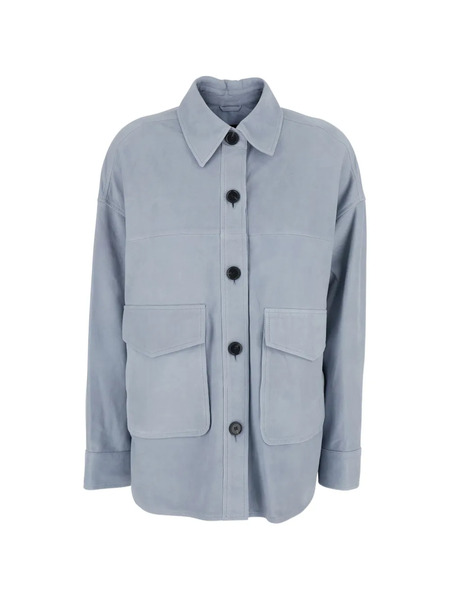 Arma Kaylee Buttoned Pocket Lamb Jacket - Blue 