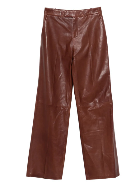  Arma Leather Straight-leg Trousers - Brown 