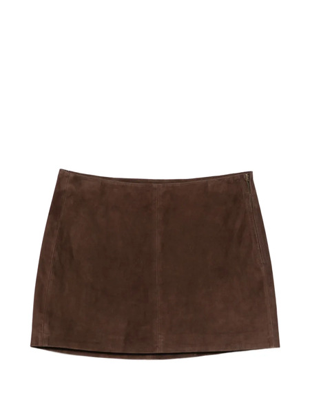  Arma Melody Leather Mini Skirt - Brown 