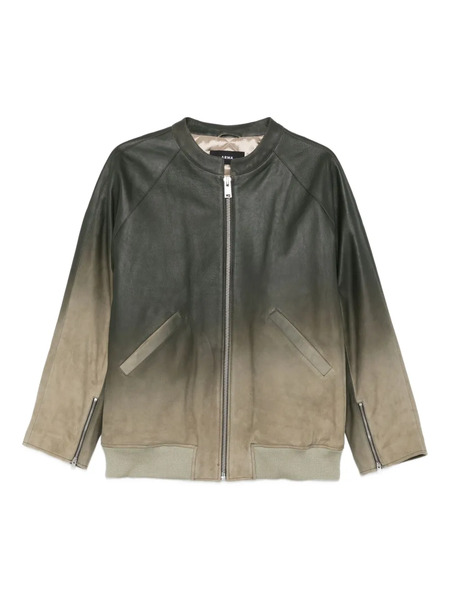  Arma Ombre Zip-front Leather Jacket - Green 