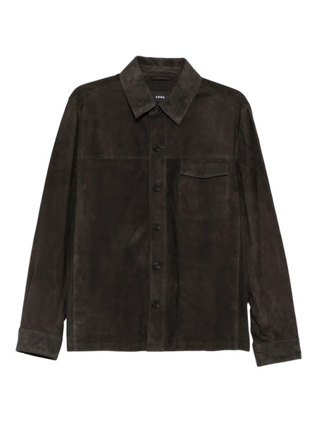  Arma Pocketed Buttoned Shirt Jacket - Brown 