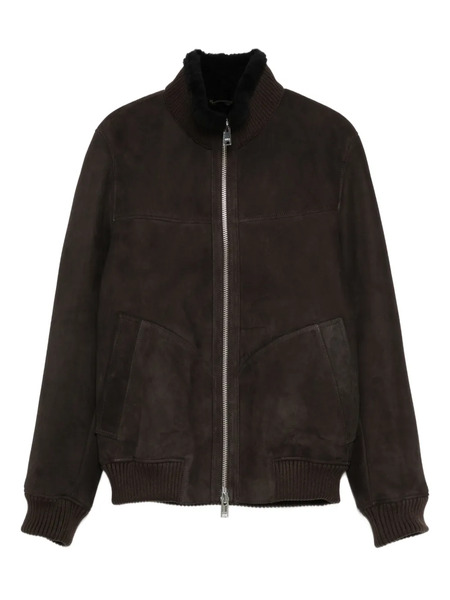  Arma Suede Bomber Jacket - Brown 