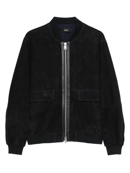  Arma Suede Zip-front Bomber Jacket - Black 
