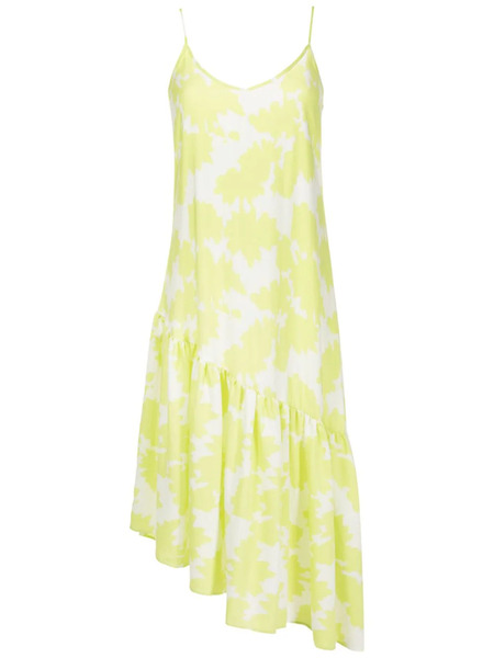  Armani Exchange Abstract-print Asymmetric Dress - Green 