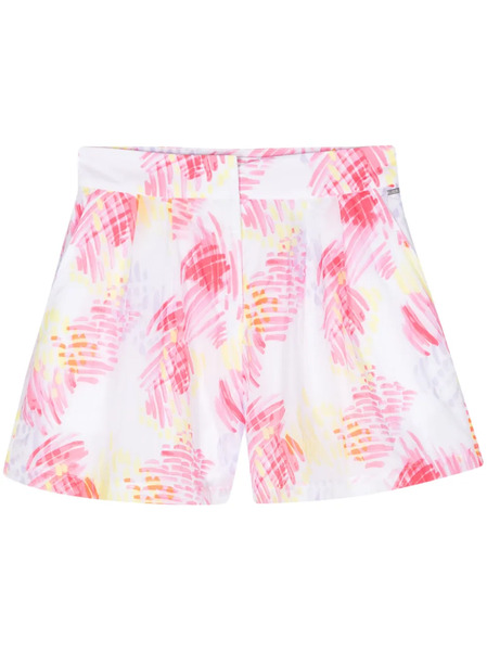  Armani Exchange Abstract-print Pleated Shorts - Pink 