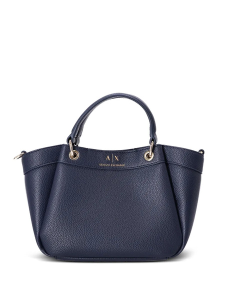  Armani Exchange Ax Logo-debossed Faux-leather Shoulder Bag - Blue 
