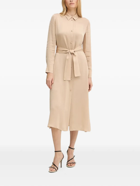  Armani Exchange Belted Shirt Dress - Neutrals 