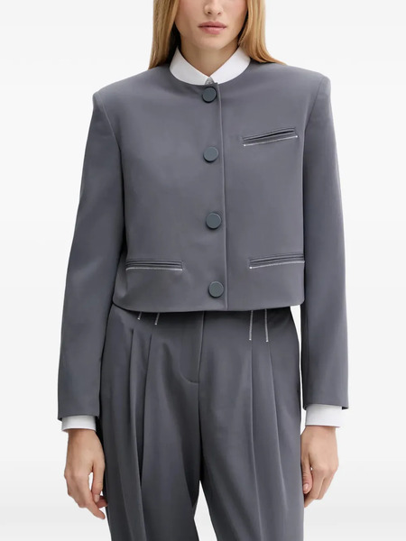  Armani Exchange Button Cropped Jacket - Grey 