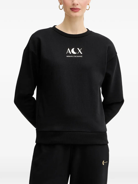  Armani Exchange Crew-neck Logo Sweatshirt - Black 